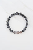 KENNEDY GUNMETAL larvikite/gray agate