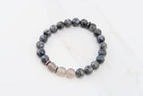 KENNEDY GUNMETAL larvikite/gray agate