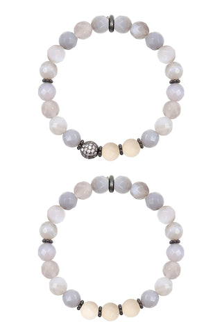 KAT GUNMETAL banded gray agate/riverstone