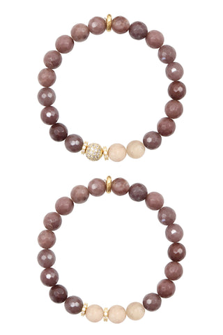 KENNEDY GOLD purple aventurine/sunstone Bracelet by NICOLE LEIGH Jewelry