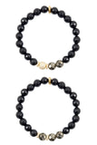 KENNEDY GOLD onyx/pyrite Bracelet by NICOLE LEIGH Jewelry