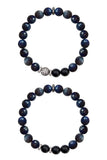 KENNEDY GUNMETAL dumortierite/onyx Bracelet by NICOLE LEIGH Jewelry