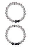KENNEDY GUNMETAL gray jade/onyx Bracelet by NICOLE LEIGH Jewelry