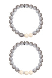 KENNEDY GUNMETAL gray jade/riverstone Bracelet by NICOLE LEIGH Jewelry