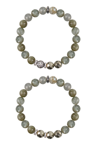 KENNEDY GUNMETAL labradorite/pyrite Bracelet by NICOLE LEIGH Jewelry