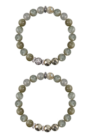 KENNEDY GUNMETAL labradorite/pyrite Bracelet by NICOLE LEIGH Jewelry