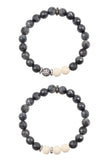 KENNEDY GUNMETAL larvikite/riverstone Bracelet by NICOLE LEIGH Jewelry
