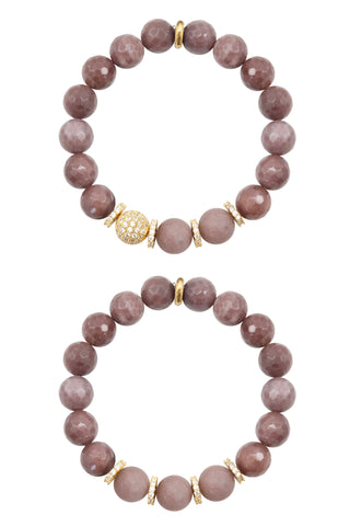 LYLA GOLD purple aventurine/matte purple aventurine