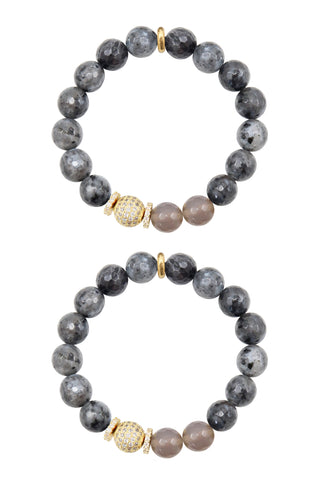 NORA GOLD larvikite/gray agate