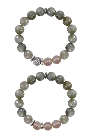 NORA GUNMETAL labradorite/gray agate