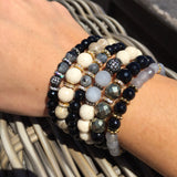 KAT GUNMETAL riverstone/gray jade Bracelet by NICOLE LEIGH Jewelry