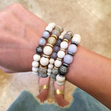 KAT GUNMETAL riverstone/gray jade Bracelet by NICOLE LEIGH Jewelry