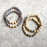 KAT GOLD gray jade/riverstone Bracelet by NICOLE LEIGH Jewelry