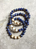 KAT GOLD sodalite/riverstone Bracelet by NICOLE LEIGH Jewelry