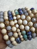 KAT GOLD riverstone/gray jade Bracelet by NICOLE LEIGH Jewelry