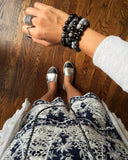 KENNEDY GUNMETAL gray jade/onyx Bracelet by NICOLE LEIGH Jewelry