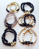 KAT GOLD onyx/riverstone Bracelet by NICOLE LEIGH Jewelry