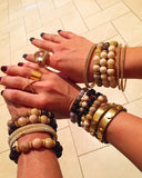 KAT GOLD onyx/riverstone Bracelet by NICOLE LEIGH Jewelry