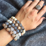 LYLA GUNMETAL milky agate