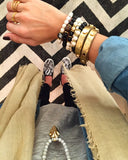 KAT GOLD onyx/riverstone Bracelet by NICOLE LEIGH Jewelry