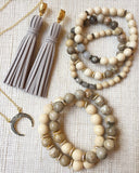 KAT GUNMETAL riverstone/gray jade Bracelet by NICOLE LEIGH Jewelry