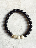 KENNEDY GOLD onyx/riverstone Bracelet by NICOLE LEIGH Jewelry