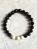 KENNEDY GOLD onyx/riverstone Bracelet by NICOLE LEIGH Jewelry