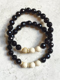 KENNEDY GOLD onyx/riverstone Bracelet by NICOLE LEIGH Jewelry
