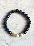 KAT GOLD dumortierite/riverstone Bracelet by NICOLE LEIGH Jewelry