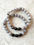 KAT GUNMETAL gray jade/onyx Bracelet by NICOLE LEIGH Jewelry