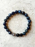 KENNEDY GUNMETAL dumortierite/onyx Bracelet by NICOLE LEIGH Jewelry