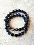 KENNEDY GUNMETAL dumortierite/onyx Bracelet by NICOLE LEIGH Jewelry