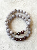 KAT GUNMETAL gray jade/garnet Bracelet by NICOLE LEIGH Jewelry