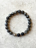 KACIE GUNMETAL larvikite/matte onyx Bracelet by NICOLE LEIGH Jewelry