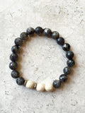 KENNEDY GUNMETAL larvikite/riverstone Bracelet by NICOLE LEIGH Jewelry