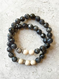 KENNEDY GUNMETAL larvikite/riverstone Bracelet by NICOLE LEIGH Jewelry