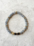 SOPHIA GOLD gray jade/onyx