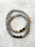 SOPHIA GOLD gray jade/onyx