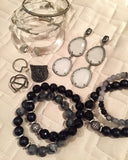 Lyla Gunmetal - Onyx/Matte Onyx (10mm) Bracelet by NICOLE LEIGH Jewelry