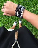 KACIE GUNMETAL larvikite/riverstone Bracelet by NICOLE LEIGH Jewelry