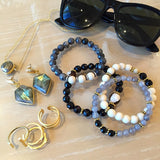 KACIE GUNMETAL larvikite/riverstone Bracelet by NICOLE LEIGH Jewelry
