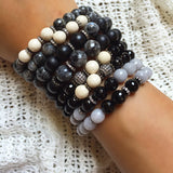 KACIE GUNMETAL larvikite/riverstone Bracelet by NICOLE LEIGH Jewelry