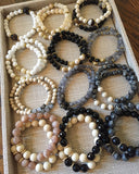 KAT GOLD onyx/riverstone Bracelet by NICOLE LEIGH Jewelry