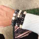 KENNEDY GUNMETAL smoky quartz/onyx Bracelet by NICOLE LEIGH Jewelry