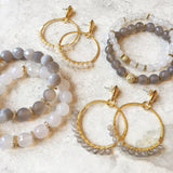 KAT GOLD gray agate/matte gray agate Bracelet by NICOLE LEIGH Jewelry