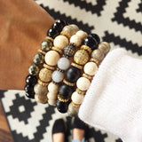 KAT GUNMETAL riverstone/gray jade Bracelet by NICOLE LEIGH Jewelry