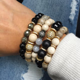 KAT GUNMETAL riverstone/gray jade Bracelet by NICOLE LEIGH Jewelry