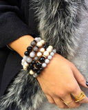 KAT GUNMETAL gray jade/onyx Bracelet by NICOLE LEIGH Jewelry