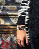 KACIE GUNMETAL larvikite/riverstone Bracelet by NICOLE LEIGH Jewelry