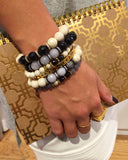 SOPHIA GOLD gray jade/onyx